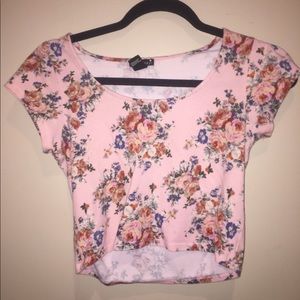 Forever 21 pink Floral crop top